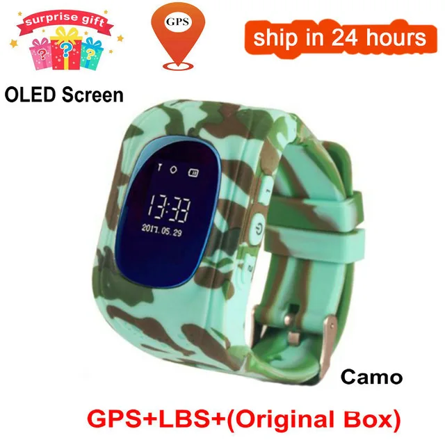 Camo-RU Детские часы, анти-потеря OLED, детский трекер, SOS, умный мониторинг, позиционирование, телефон, детские часы, совместимые с IOS и Android - Цвет: Camo-RU