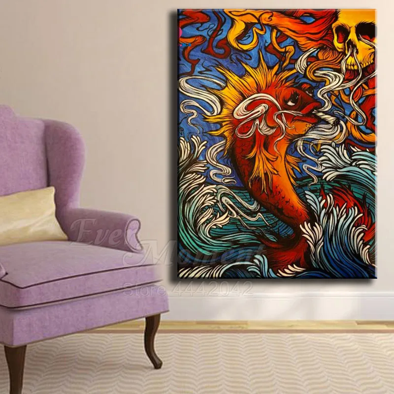 Алмазная картина с черепом и рыбками Ever Instant Стразы 5D украшение сделай сам для