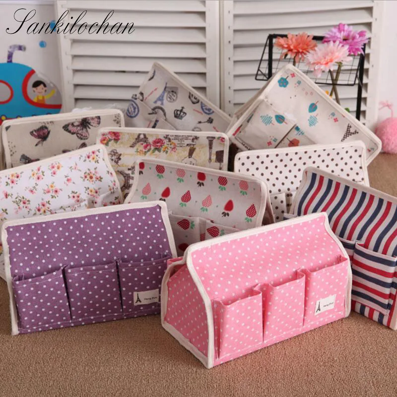 Тканевая коробка для салфеток из хлопка и льна 6 карманов|fabric button|fabric quiltfabric rhinestone
