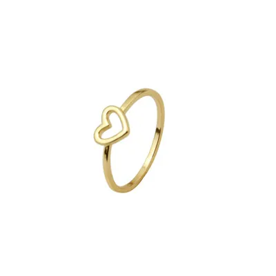 Gold Color DoreenBeads Женская мода минималистский цвета: золотистый, серебристый Цвет полые, в форме сердца Свадебные кольца любовь кольцо на палец для лучших друзей, 1 шт - Цвет основного камня: Gold Color