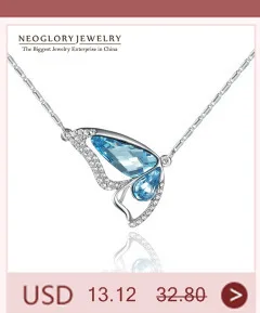 Neoglory, ювелирные изделия, Синие стразы, кулон, модное ожерелье, колье с бабочками для женщин,, новые подарки