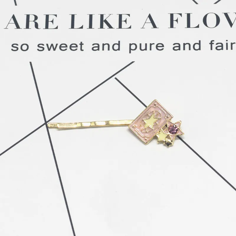 Card Captor SAKURA Wavy Hairpin Clips Enamel Bobby Pin Cosplay KINOMOTO SAKURA Women Hair Accesso Prop