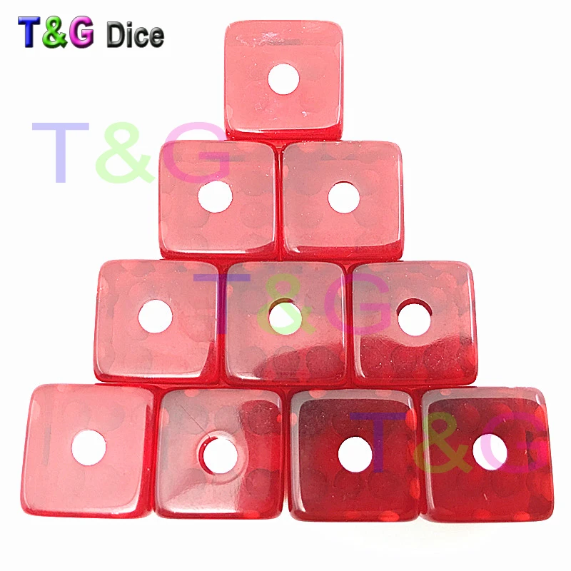 10PCS 12MM High Quality Dice Marbled Transparent Solid Glitter effect in square corners Plastic cube d6 Gambling