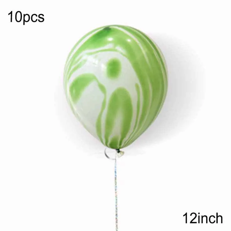 10pc green marbe Динозавр вечерние принадлежности джунгли сафари динозавр бумажный шарик тарелки скатерть для вечеринка для мальчика день рождение украшения дети посуда - Цвет: 10pc green marbe