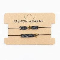 hematite with yellow star bracelet 6x7mm beads bracelet braiding macrame for women men rope weave handmade jewelry bzb1002
