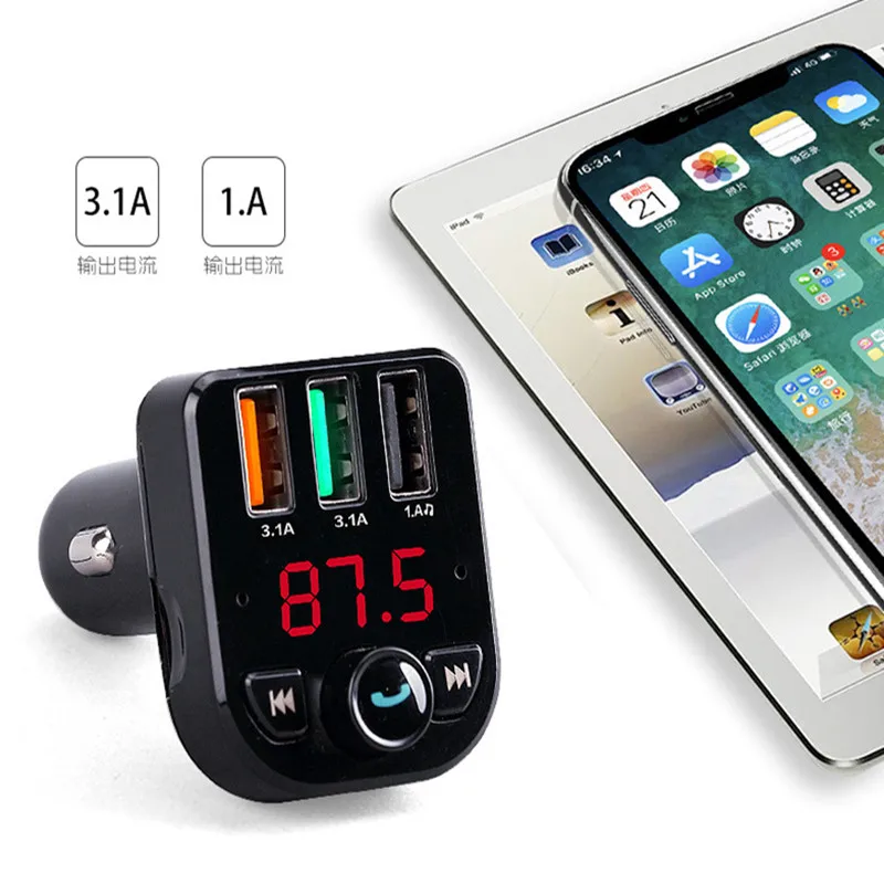 Автомобильный MP3 Bluetooth U диск Smart Язык музыкальный плеер автомобильное зарядное устройство и системой «Хендс-фри» для быстрой зарядки электронных сигарет, свободные руки, FM передатчик, автомобильный Стайлинг