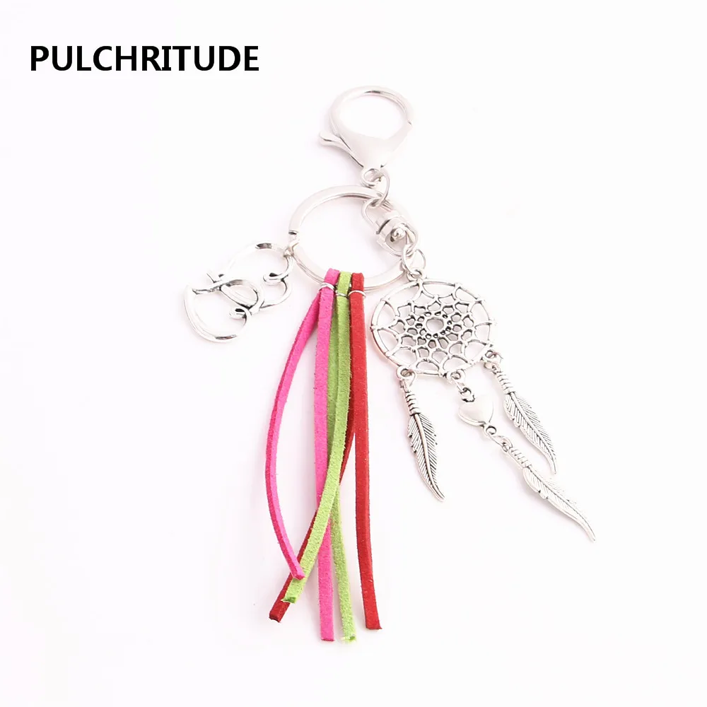 PULCHRITUDE 2 шт./лот металлический брелок в форме сердца кулон ручной работы Dreamcathcer