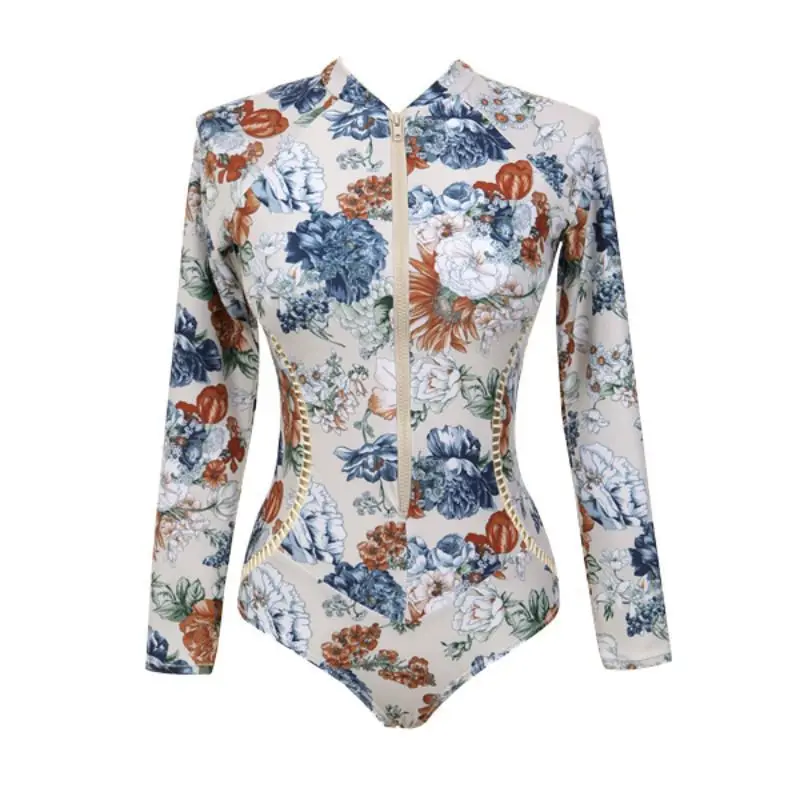 

2021 One Piece Sexy Female Floral Print Swimsuit Ruffled Push Up Padded High Waist Swimwear for Women Girl Lady