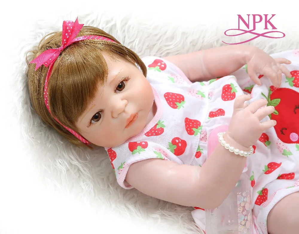 56 см кукла bebe reborn baby Милая новорожденная девочка Виктория силиконовая игрушка