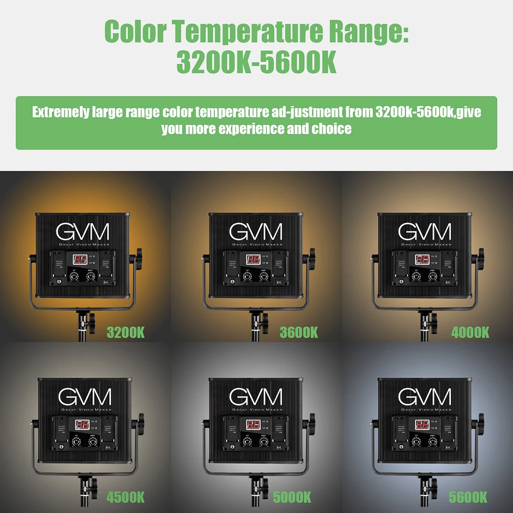 Двухцветная LED панель GVM с регулируемой яркостью и корпусом из алюминиевого