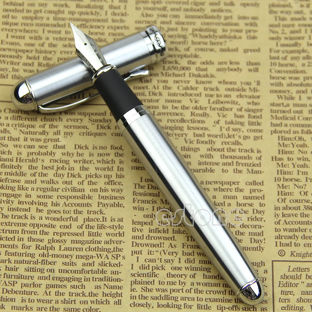 Горячая Jinhao X750 серебро Нержавеющая сталь Средний 18KGP перьевая ручка