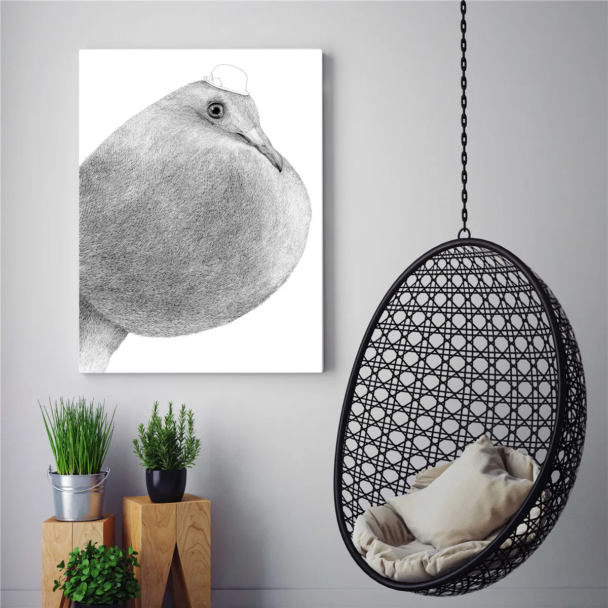 Home Decoration Sketch Bear Art Print Canvas Painting Wall Pictures oil Decor Poster Black and White | Дом и сад