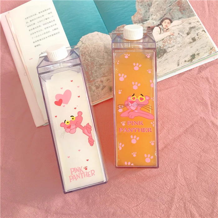 Flamingo Milk Water Bottle Plastic Creative Sport Drinkware Cycling Camping Hiking My Drink Bottle Shaker Portable Kettle