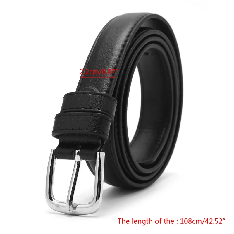 

Fashion Female Antique Black Belt Metal Buckle Jeans Woman Faux Leather Belt