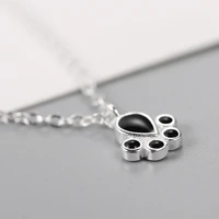 daisies new arrival pure silver dog cat paw pendant necklace animal paw 925 sterling jewelry gift for women girl
