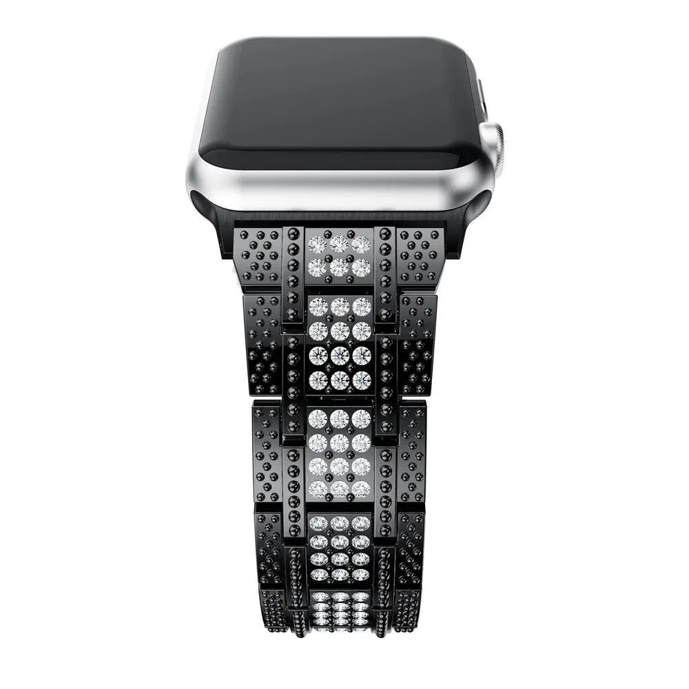 Luxury Steel women Diamond bracelet wrist strap for apple watch band 42mm/38mm/44mm/40mm for iwatch series 4/3/2/1 watchband