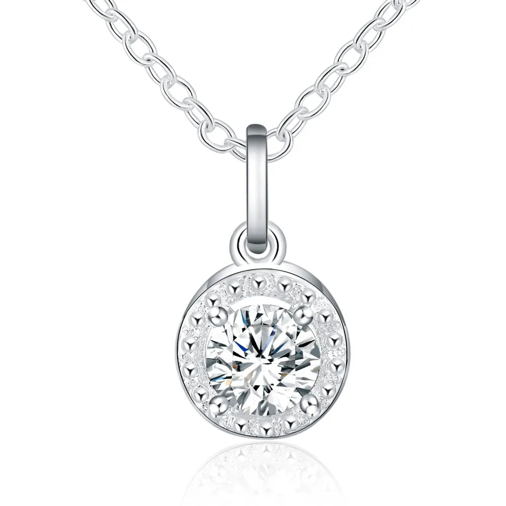 LN022 NEW silver color necklace jewelry women wedding fashion Cross CZ crystal Zircon stone pendant Christmas giftb | Украшения и