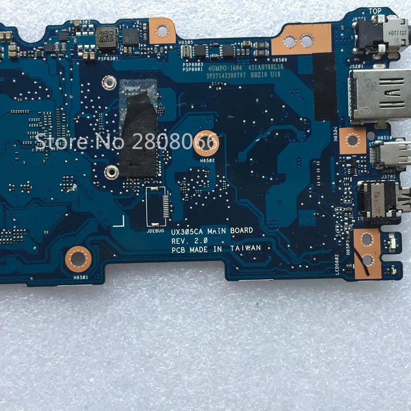 Verkaufen KEFU UX305CA Für ASUS UX305CA UX305C U305C Motherboard Integrierte M3-6Y30 Cpu 4G Momery Onboard Mainboard Rev 2,0 Test Arbeit 100%