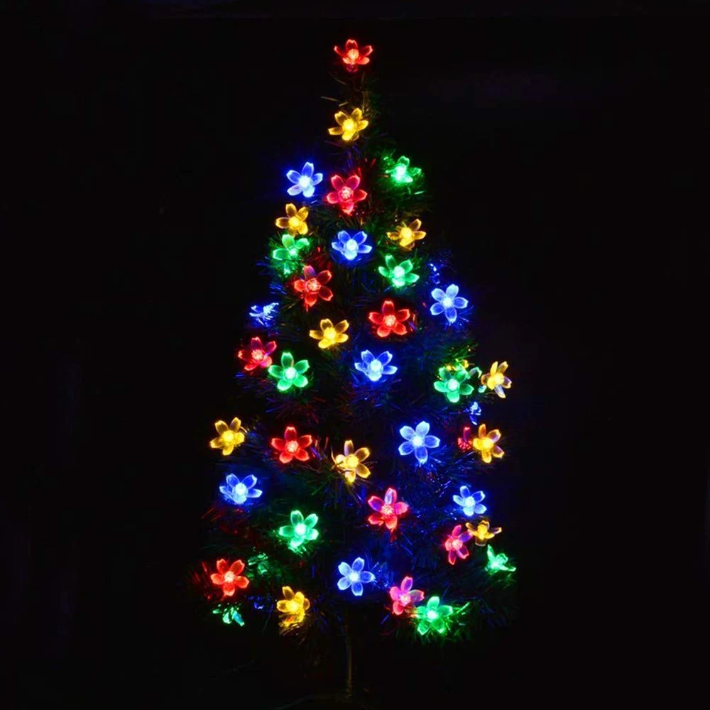 На солнечных батареях 12 м 100 светодиодная гирлянда рождественские сказочные огни