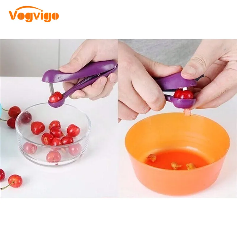 Cherry Pitter Cherries Clips Seed Remover Purple Plastic Cherry Kernels Kitchen Fuits& Vegetables Tools Cutter
