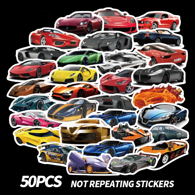 50 шт 2020 Новый крутой гоночный автомобиль DIY граффити водонепроницаемые наклейки