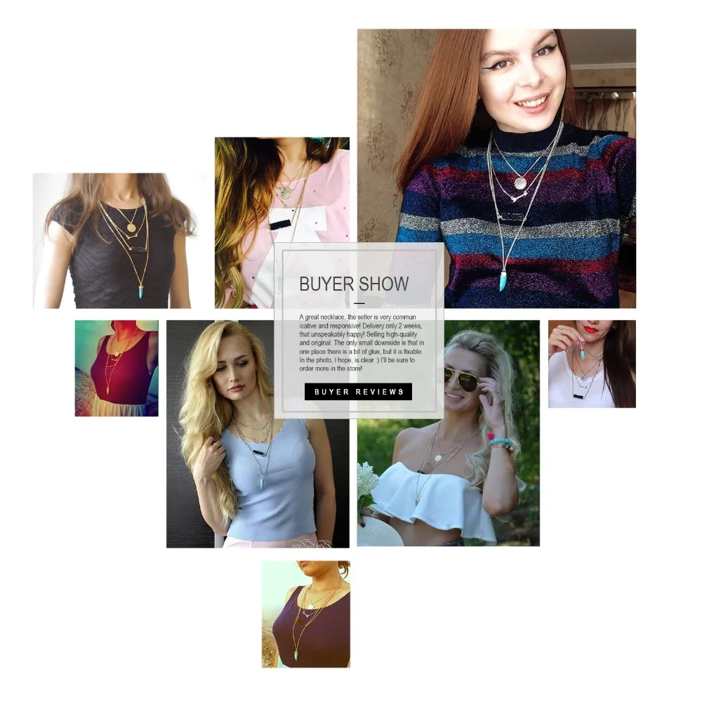 EManco модные изысканные Многослойные Геометрические цепи ожерелья и кулон для