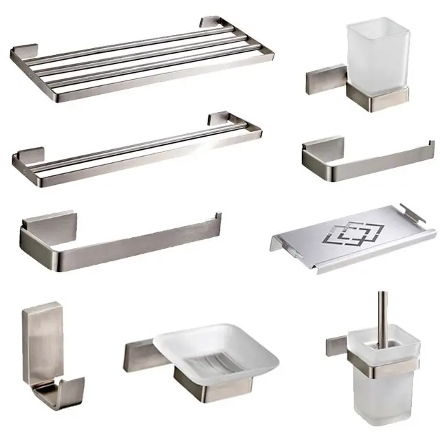 

Stainless Steel Bathroom Hardware wall Mounted Polish Paper Holder Bath Towel Bars Bathroom Accessories Set 40 /50 CM towel rack