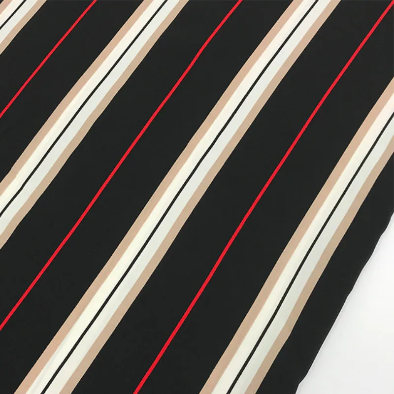 Новинка 2019 полосатая атласная ткань с принтом для пэчворка шифоновая женское