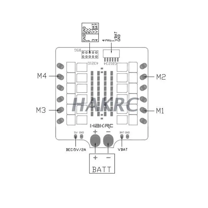 HAKRC 40A Mini 4 в 1 ESC 2A Blheli_S встроенный BEC PDB 2 5S поддержка Dshot 150/300/600 Oneshot подвесной