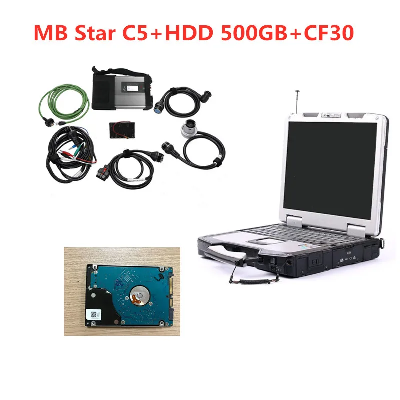 2021 новейший MB Star C5 полный набор с 06 программным обеспечением HDD 320 ГБ ноутбуком CF30