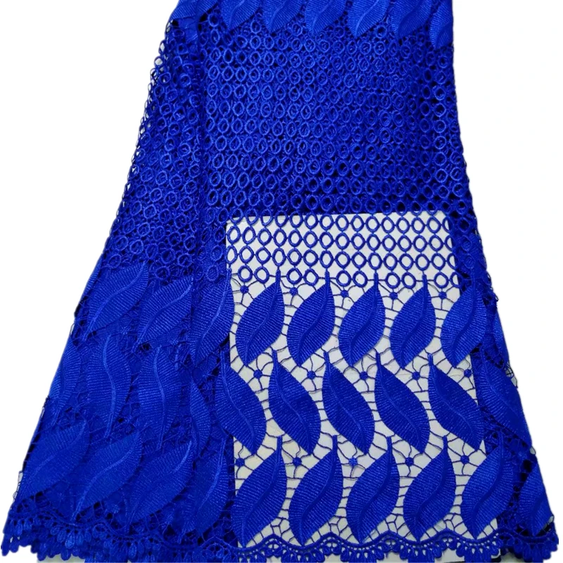 

High quality nigerian wedding african lace fabric/100% Polyester lace/guipure cord lace fabric for wedding party 5yards/pcs