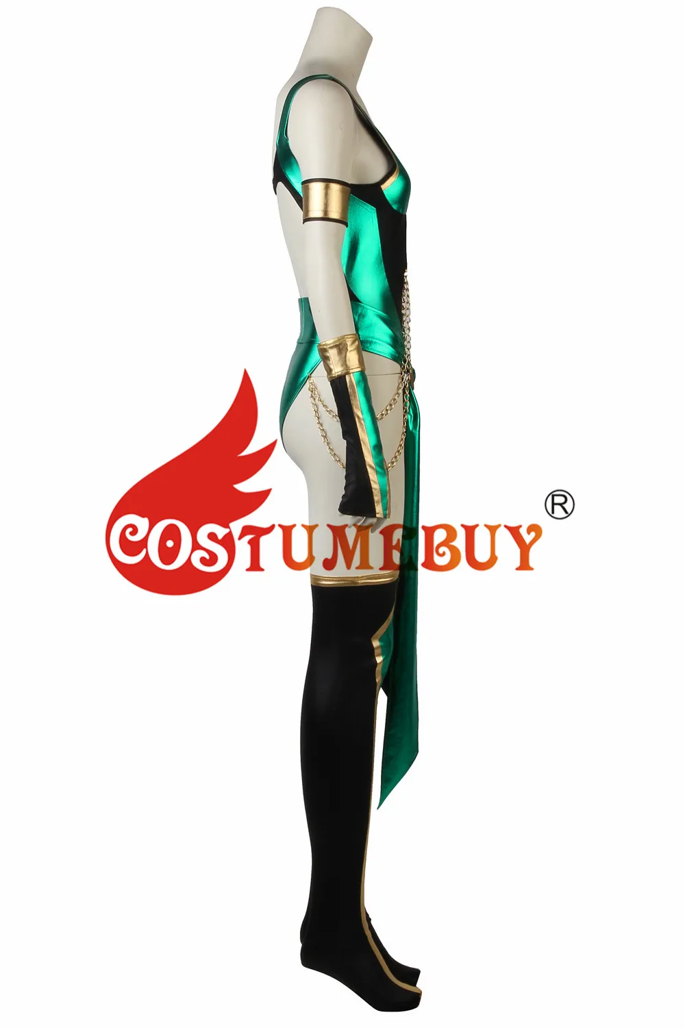 CostumeBuy игра mmoral Kombat X Jade косплей Женский костюм сексуальный Хэллоуин Карнавальный костюм L3920