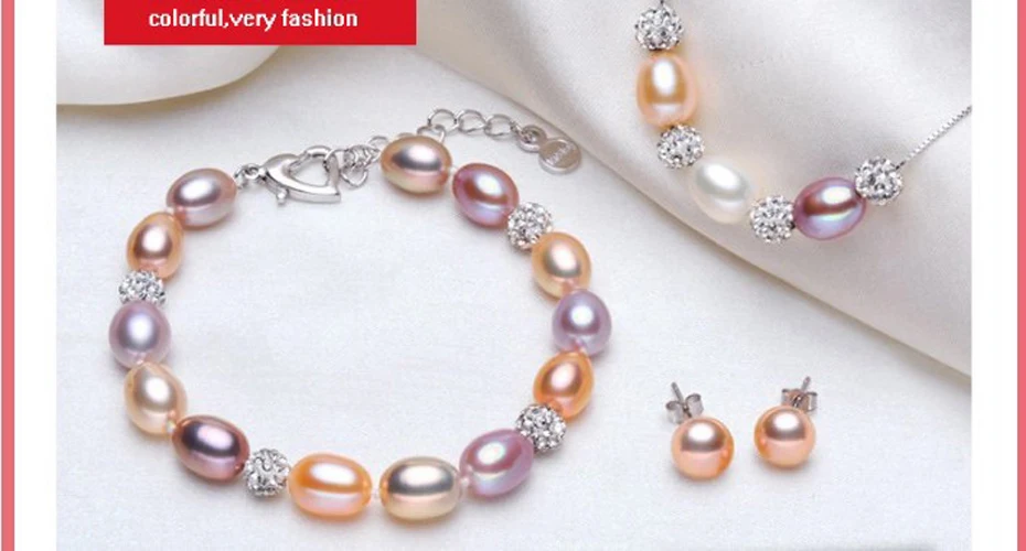 [MeiBaPJ]Genuine Natural Freshwater Pearl Jewelry Colorful Beads Necklace Bracelet Charm Party for Women Gift Box | Украшения и
