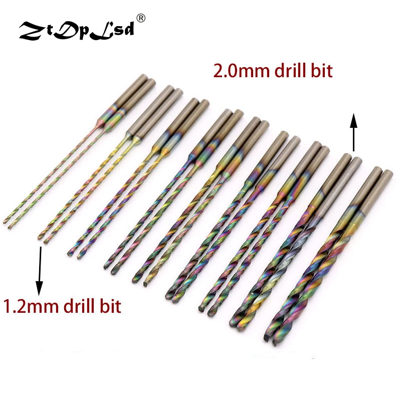 

ZtDpLsd 1Pcs 2.35mm Shank Colorful Handle Length Twist Drill Bit Quenching Woodworking Punching Needle Nuclear Engraving Tool