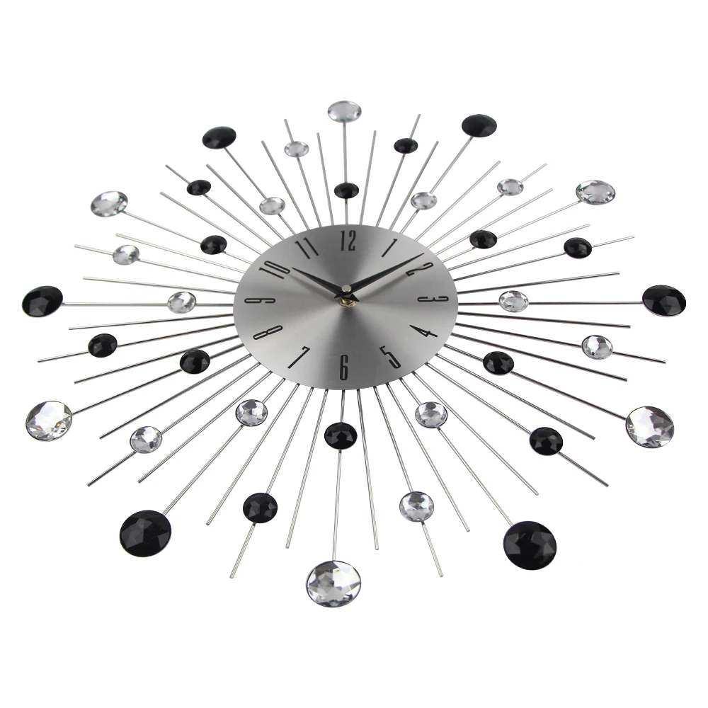 Новое поступление 2019 металлические настенные часы большие с бриллиантами