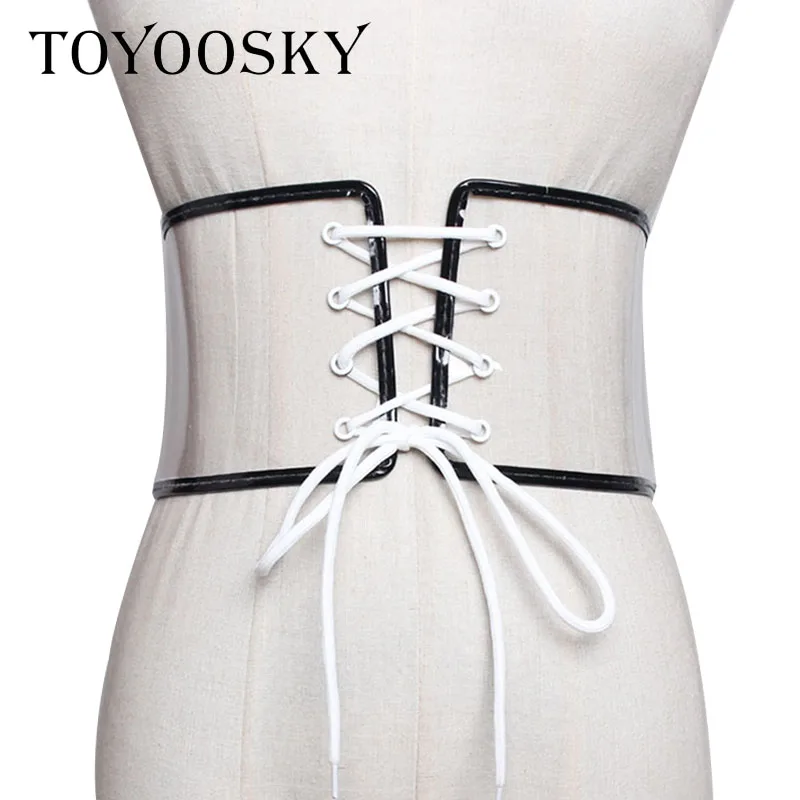 

Женский широкий ремень TOYOOSKY, однотонный прозрачный Регулируемый ремень, 2019
