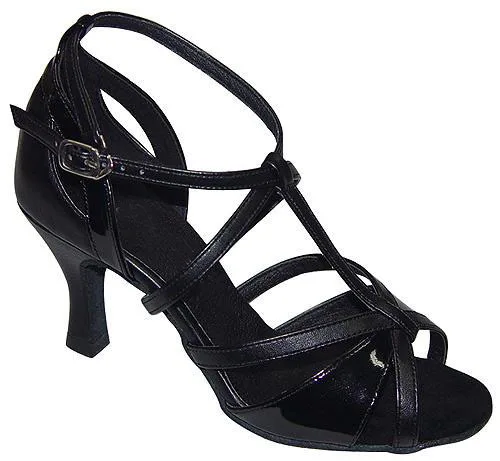 Ladies Latin Dance Black Silver Orange Square Heel Quality PU Cheap Ballroom Shoes | Спорт и развлечения