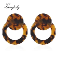 4x4 8cm acetic acid drop earrings women statement earrings round leopard dangle earrings lady fashion jewelry charm eardrop