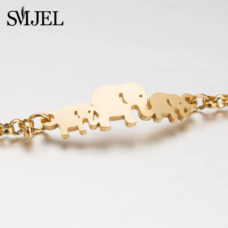 Браслеты Женские SMJEL из нержавеющей стали с подвеской в виде бабочки слона сердца