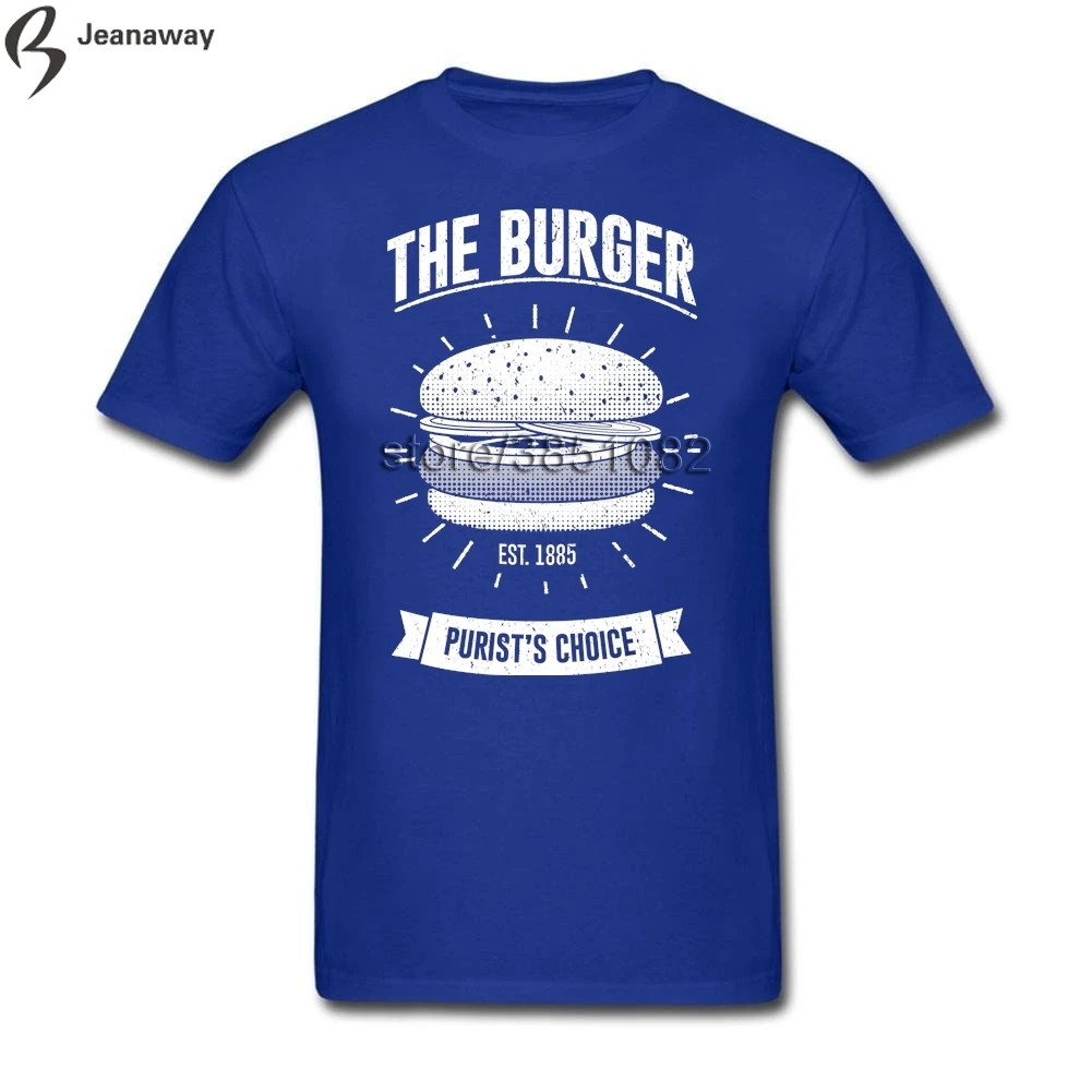 100% хлопок Burger прямой цифровой печати Для мужчин мальчик белый о-воротник
