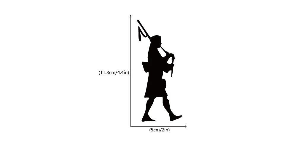 Человек играющий в Bagpipe виниловая наклейка силуэт Сменные наклейки/настенное