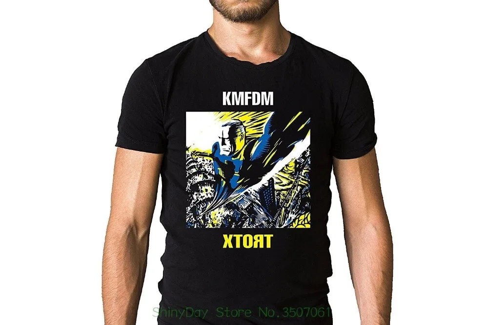 Немецкая промышленная группа Kmfdm Xtort 1996 черная футболка с обложкой альбома