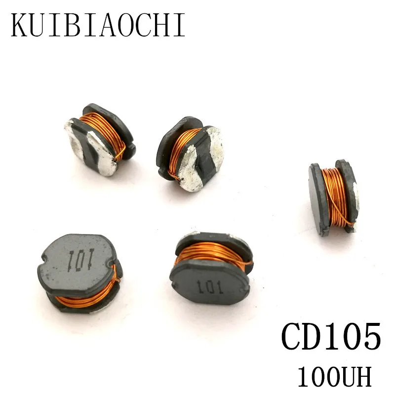 10 шт./лот SMD силовой индуктор CD105 100UH 101 10*9*5 4 мм неэкранированная обмотка индуктора