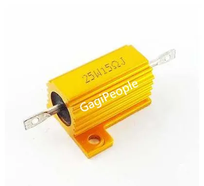 RX24 25 Вт 15R Power Metal Shell Case Золотой Алюминиевый Корпус проволочный Резистор 15ohm 5%