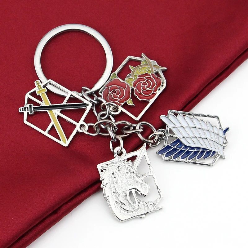 Брелок для ключей аниме Attack On брелоки Титанов модный держатель из японского