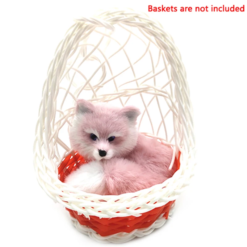 Hot Sale 3 Colors Small Simulation Fox Toy Mini Squatting Model Home Decoration Wedding Birthday Gift Stuffed Plush Toys | Игрушки и