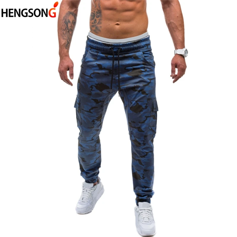 Осенние мужские штаны Joggors 2018 Новые камуфляжные Походные брюки на шнурке фитнес