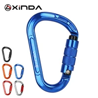 xinda rock climbing carabiner pear shape buckle 25kn safety auto lock spring loaded gate aluminum h carabiner outdoor kits