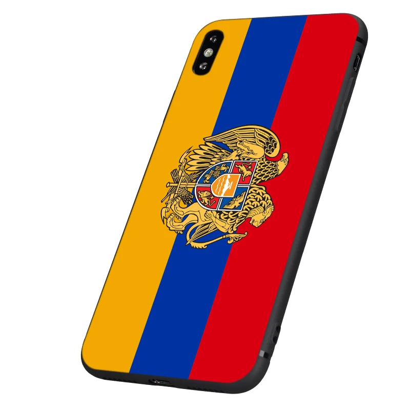 Черный чехол ТПУ для iphone 5 5s se 6 6s 7 8 plus x 10 чехол силиконовый чехол для iphone XR XS 11 pro MAX чехол флаг армян