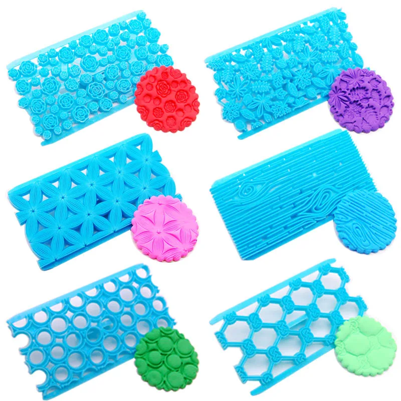 

6Pcs Fondant Embosser Flower Leaf Decoration Mold Cookie Cutters Biscuit Molds Icing Embossing Cutter Cake Decorating Tools